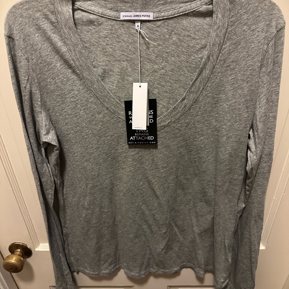 JAMES PERSE standard long sleeve V neck tee. New With Tags